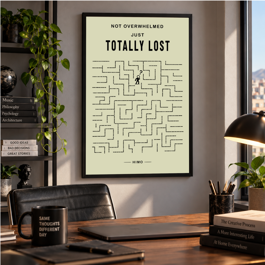 Not Overwhelmed. Just Totally Lost | Framed poster